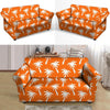 Orange Hawaiian Palm Tree Print Loveseat Cover-grizzshop