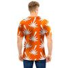 Orange Hawaiian Palm Tree Print Men T Shirt-grizzshop