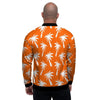 Orange Hawaiian Palm Tree Print Men's Bomber Jacket-grizzshop