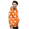 Orange Hawaiian Palm Tree Print Men's Hoodie-grizzshop