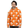 Orange Hawaiian Palm Tree Print Men's Hoodie-grizzshop