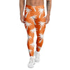 Orange Hawaiian Palm Tree Print Men's Leggings-grizzshop