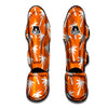 Orange Hawaiian Palm Tree Print Muay Thai Shin Guard-grizzshop