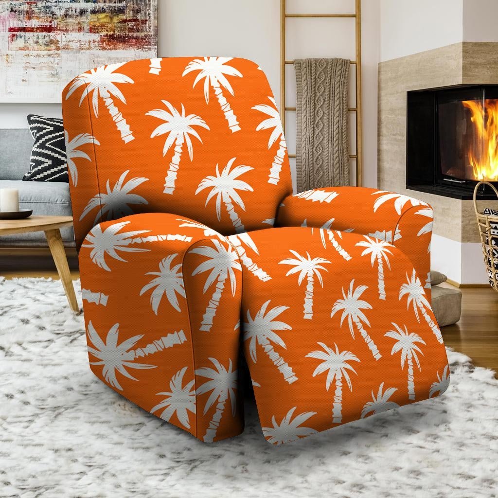 Orange Hawaiian Palm Tree Print Recliner Cover-grizzshop