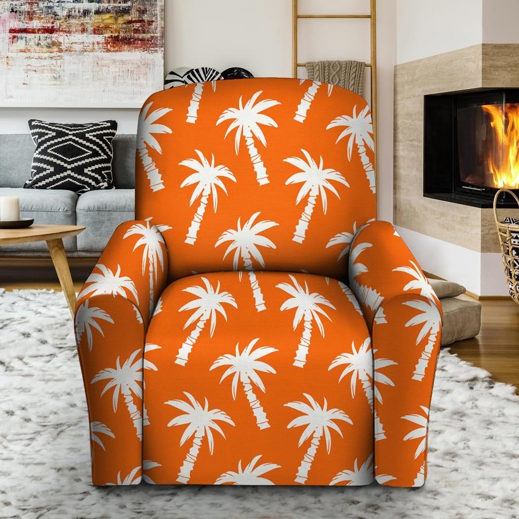 Orange Hawaiian Palm Tree Print Recliner Cover-grizzshop