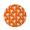 Orange Hawaiian Palm Tree Print Round Rug-grizzshop