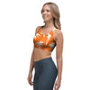 Orange Hawaiian Palm Tree Print Sports Bra-grizzshop