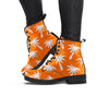 Orange Hawaiian Palm Tree Print Women's Boots-grizzshop