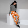 Orange Hawaiian Palm Tree Print Women's Joggers-grizzshop