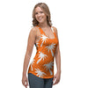 Orange Hawaiian Palm Tree Print Women's Racerback Tank Top-grizzshop