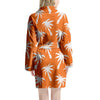 Orange Hawaiian Palm Tree Print Women's Robe-grizzshop