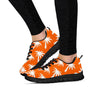 Orange Hawaiian Palm Tree Print Women's Sneakers-grizzshop