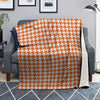 Orange Houndstooth Print Blanket-grizzshop