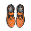 Orange Paisley Bandana Print Black Running Shoes-grizzshop