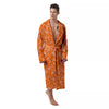 Orange Paisley Bandana Print Men's Robe-grizzshop