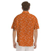 Orange Paisley Bandana Print Men's Short Sleeve Shirts-grizzshop