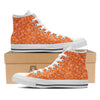 Orange Paisley Bandana Print White High Top Shoes-grizzshop