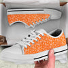 Orange Paisley Bandana Print White Low Top Shoes-grizzshop