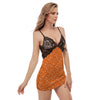 Orange Paisley Bandana Print Women's Sexy Night Dress-grizzshop