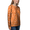 Orange Paisley Bandana Print Women's Sweatshirt-grizzshop