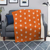 Orange Paw Print Blanket-grizzshop