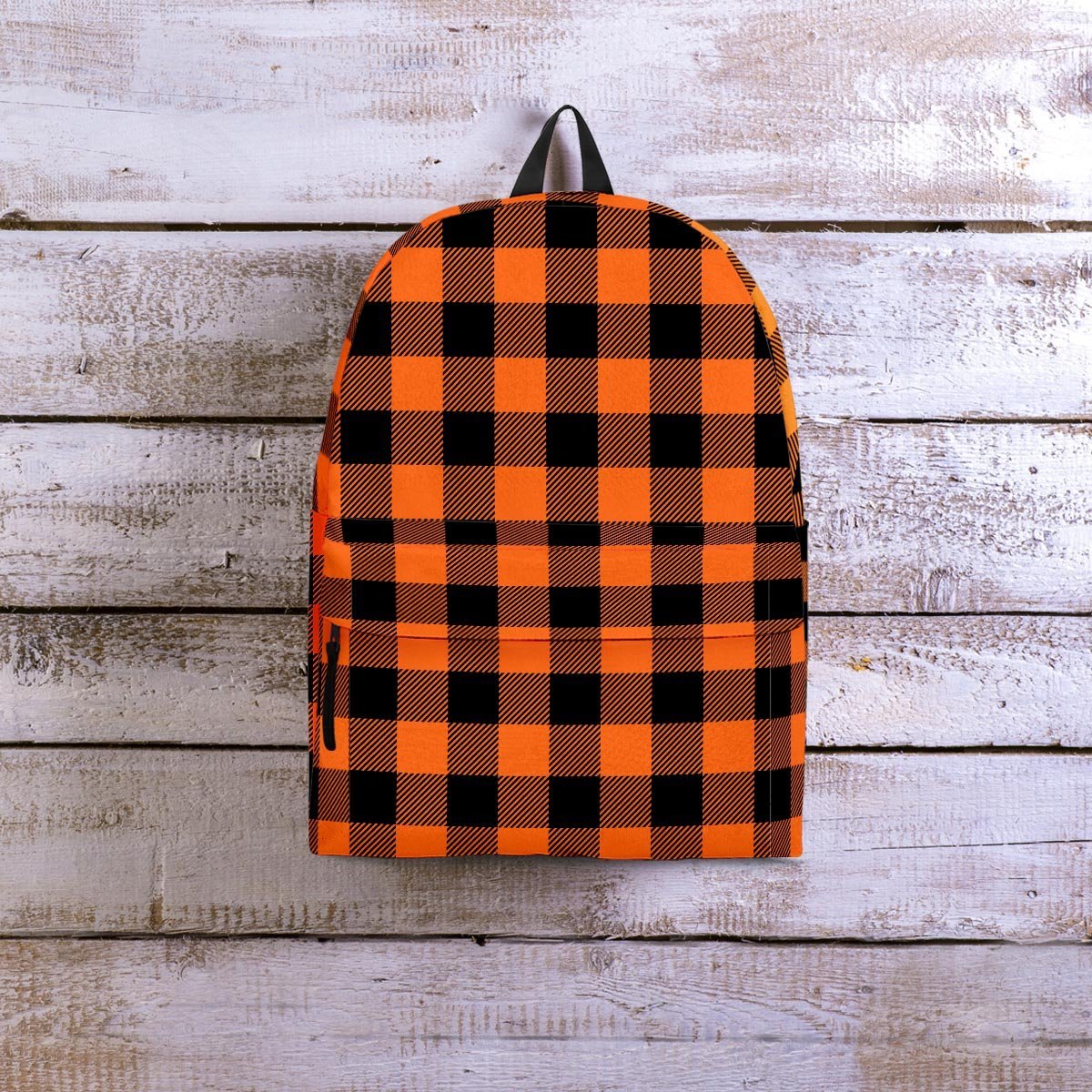 Orange Plaid Backpack-grizzshop