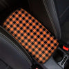 Orange Plaid Car Console Cover-grizzshop