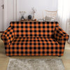 Orange Plaid Loveseat Cover-grizzshop