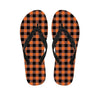 Orange Plaid Men's Flip Flops-grizzshop