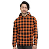 Orange Plaid Men's Hoodie-grizzshop