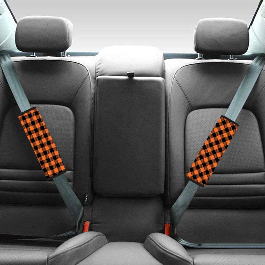 Orange Plaid Seat Belt Cover-grizzshop