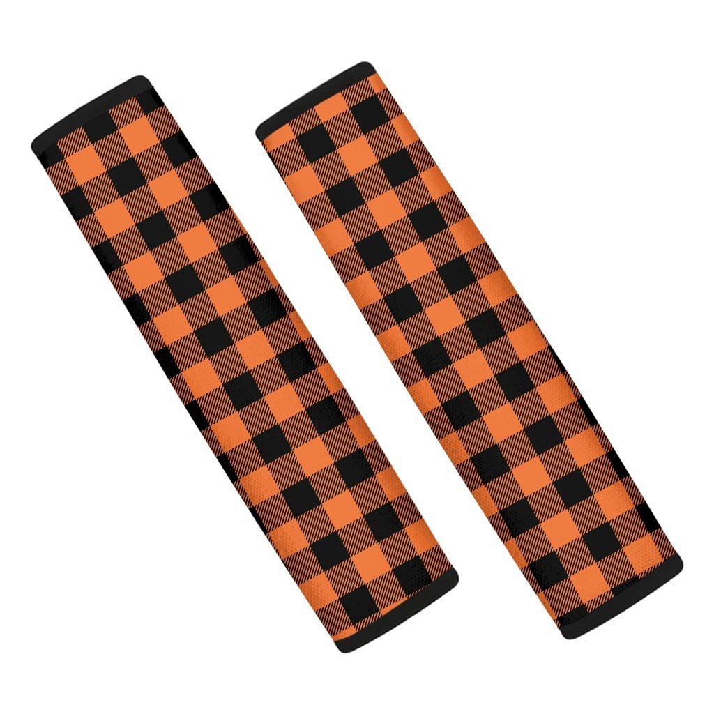 Orange Plaid Seat Belt Cover-grizzshop