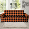 Orange Plaid Sofa Cover-grizzshop