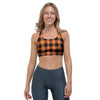 Orange Plaid Sports Bra-grizzshop