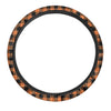 Orange Plaid Steering Wheel Cover-grizzshop