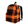 Orange Plaid Tartan Backpack-grizzshop