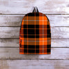 Orange Plaid Tartan Backpack-grizzshop