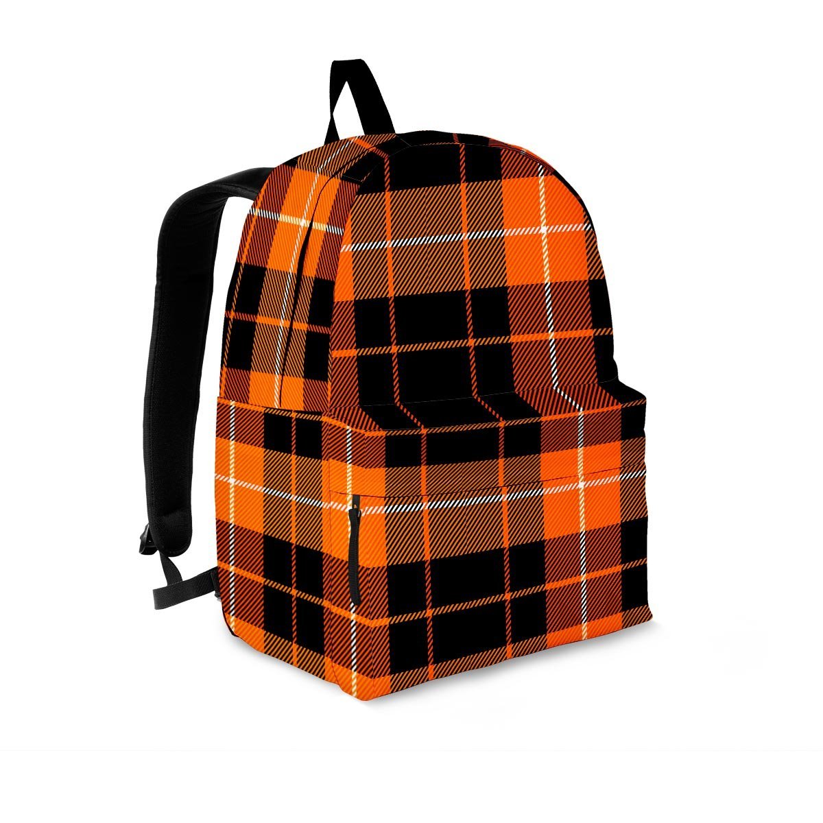 Orange Plaid Tartan Backpack-grizzshop