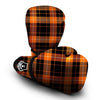 Orange Plaid Tartan Boxing Gloves-grizzshop