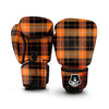 Orange Plaid Tartan Boxing Gloves-grizzshop