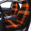 Orange Plaid Tartan Car Seat Covers-grizzshop