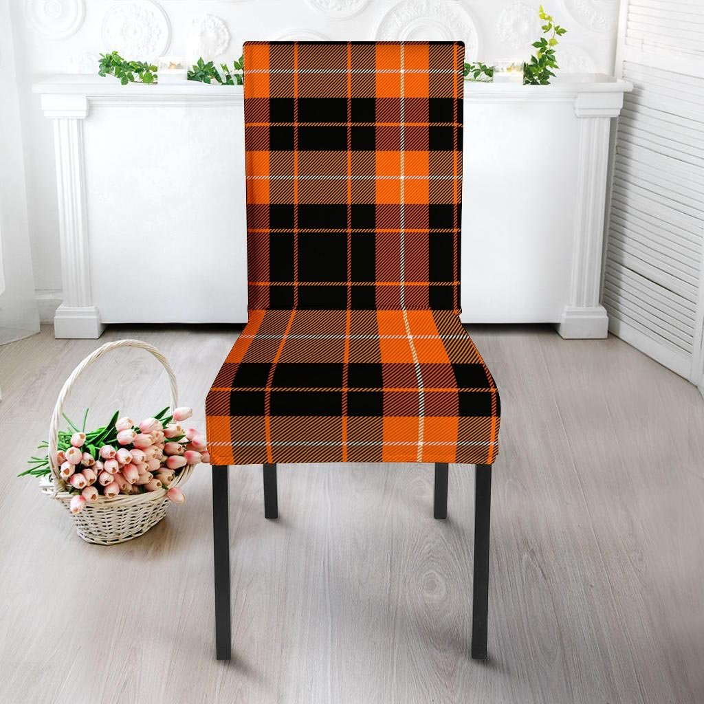 Orange Plaid Tartan Chair Cover-grizzshop