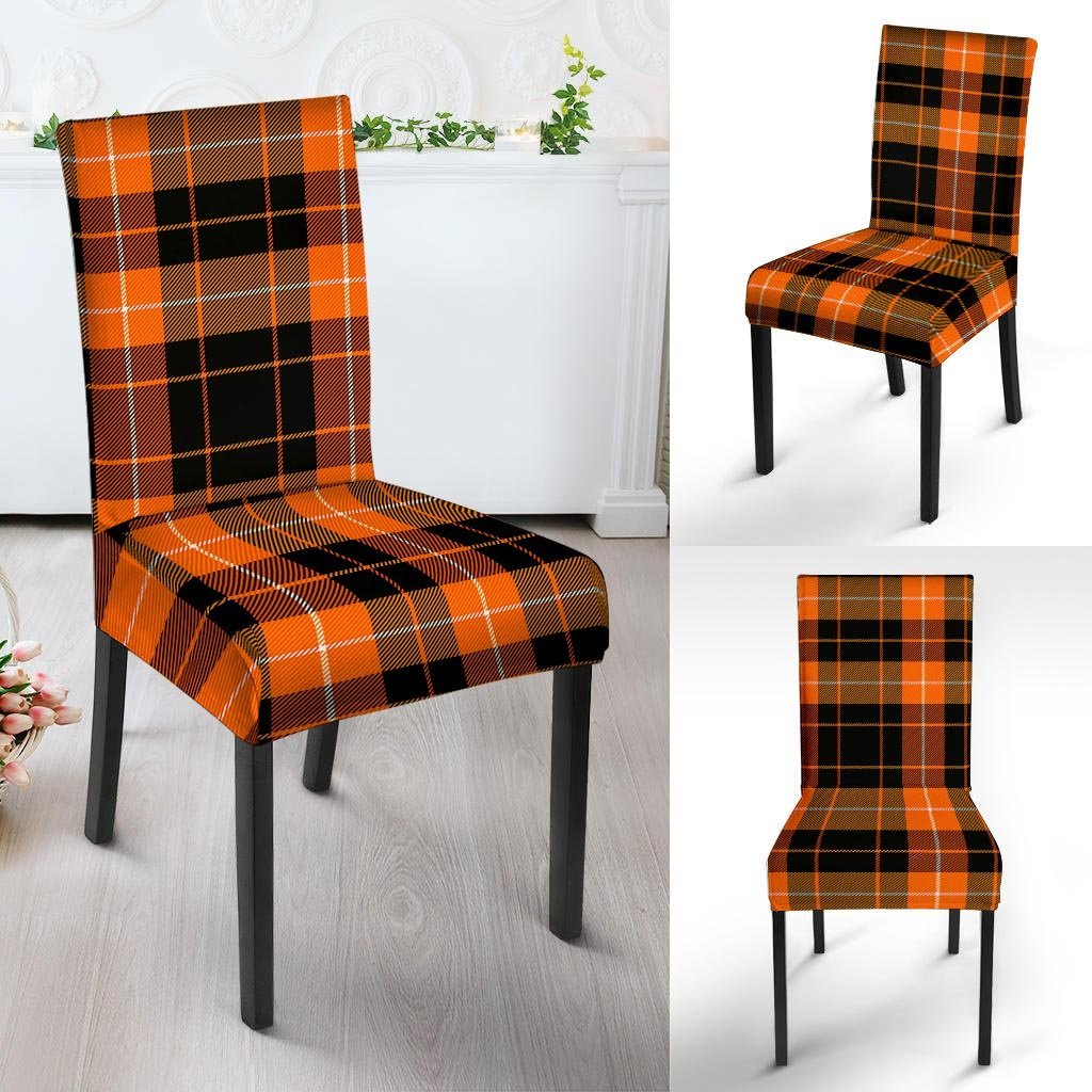 Orange Plaid Tartan Chair Cover-grizzshop