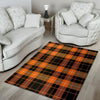 Orange Plaid Tartan Floor Mat-grizzshop