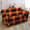 Orange Plaid Tartan Loveseat Cover-grizzshop