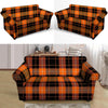 Orange Plaid Tartan Loveseat Cover-grizzshop