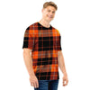 Orange Plaid Tartan Men T Shirt-grizzshop