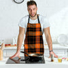 Orange Plaid Tartan Men's Apron-grizzshop