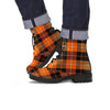 Orange Plaid Tartan Men's Boots-grizzshop