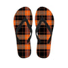 Orange Plaid Tartan Men's Flip Flops-grizzshop